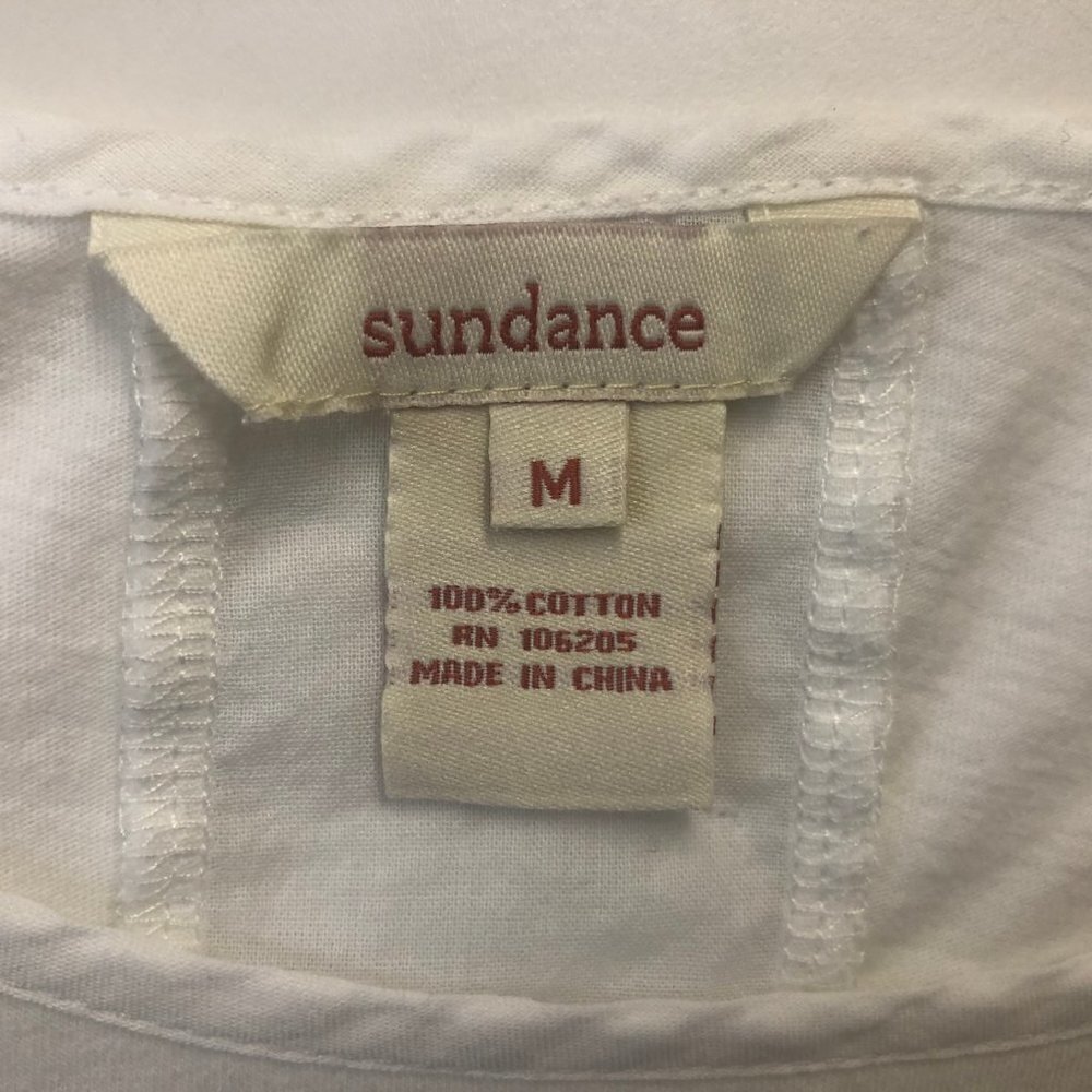Sundance White Cotton Knit Tunic Top Medium - Picture 4 of 9